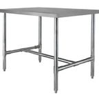 Thumbnail image #1 for Klinger's Trading HST3072 72 x 30 x 36-Inch 18-Gauge Stainless Steel Flat-Top Work Table with Open H-Frame Base