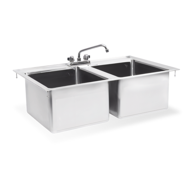 Product image #1 for Steel Works Stainless Two-Compartment Drop-In Fabricated Stainless Steel Sink