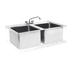 Thumbnail image #1 for Steel Works Stainless Two-Compartment Drop-In Fabricated Stainless Steel Sink