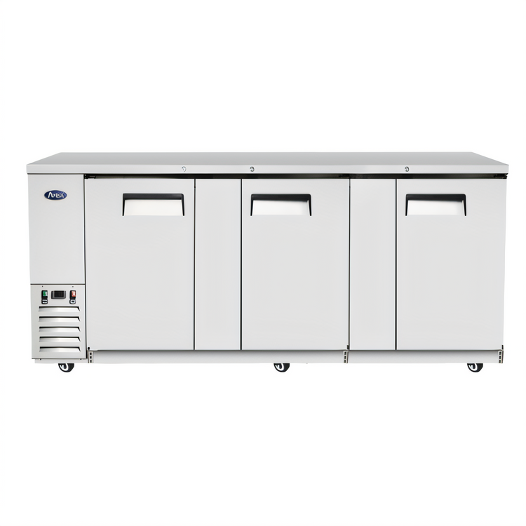 Product image #1 for Atosa Three-Section Back Bar Cooler with Self-Contained Side-Mount Refrigeration and Solid Locking Doors, 30.1 Cu. Ft.