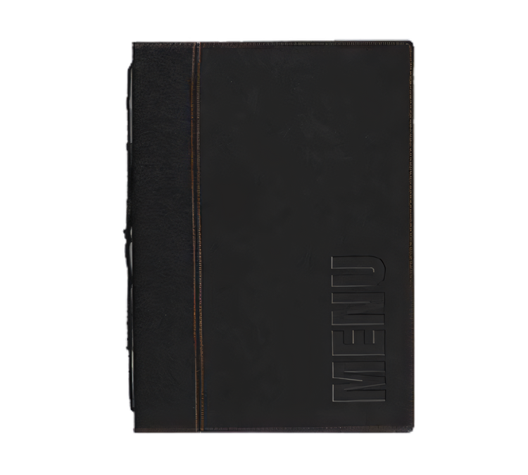 Product image #1 for Securit Trendy Sewn Faux Leather Booklet Menu Cover, 10 x 13 Inches, Black