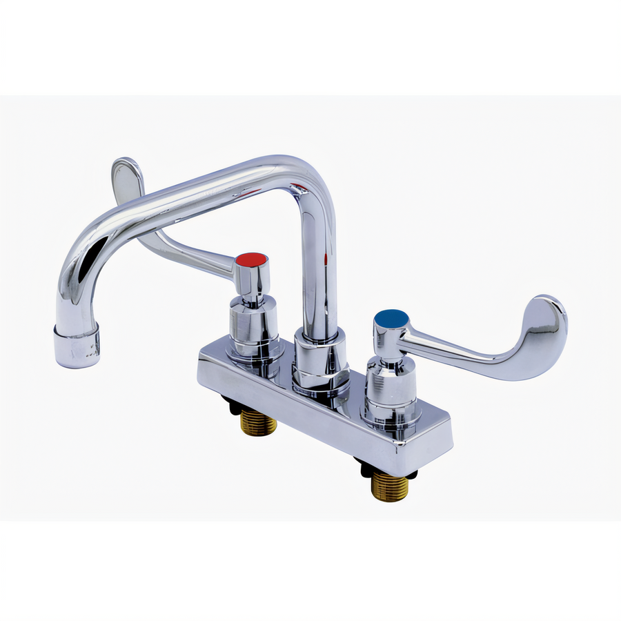 Product image #1 for Advance Tabco Heavy-Duty Deck-Mounted Manual Faucet with 6-Inch Swivel D-Style Spout, 4-Inch O.C.