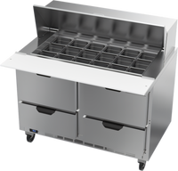 Beverage-Air SPED48HC-18M-4 48-Inch Two-Section Mega Top Refrigerated Prep Table with 4 Drawers