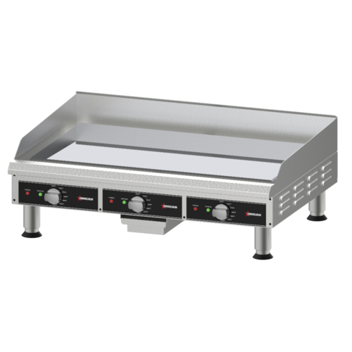 Product image #1 for Omcan 36-Inch Chrome-Plated Heavy Duty Countertop Electric Griddle, 33.6 x 19-Inch Cooking Surface, 240V, 10.8 kW