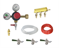 3-Faucet Nitro Beer Kit with CO2 Tank Mount, Primary Regulator, Manifold, Lines and Sankey Taps