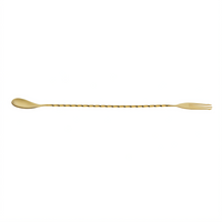 Barfly Gold-Plated 12-3/8 Inch Bar Spoon with 3-Tine Fork End