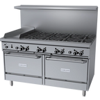 Thumbnail image #1 for Garland GFE Starfire Pro GFE60-8G12CR 60-Inch Commercial Gas Range with 8 Open Burners, 12-Inch Thermostatic Griddle, Convection & Standard Ovens