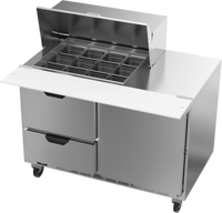 Beverage-Air 48-Inch Mega Top Refrigerated Sandwich Prep Table with 2 Drawers, 1 Door, 12-Pan Top