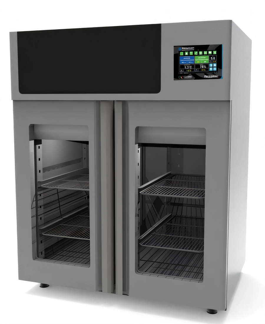 Product image #1 for Pesciugatore® Freestanding Fish Curing Cabinet with Integrated pH System, Double Glass Doors, 132 lb Capacity