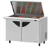 Thumbnail image #1 for Turbo Air Super Deluxe 48 1/4 Inch 2-Section Sandwich/Salad Mega Top Prep Table with Flat Lid and Rear-Mounted Refrigeration