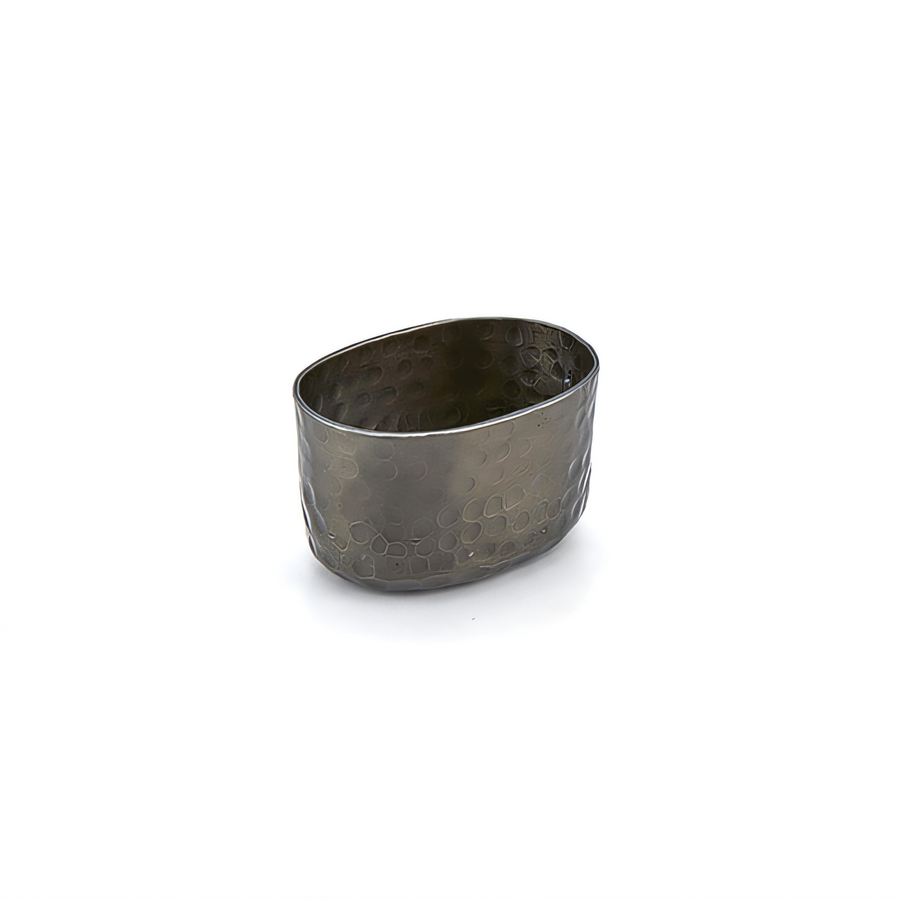 Product image #1 for American Metalcraft Hammered Aluminum Oval Sugar Packet Holder/Sauce Cup, Black, 6 oz.