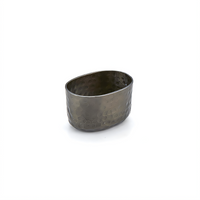 American Metalcraft Hammered Aluminum Oval Sugar Packet Holder/Sauce Cup, Black, 6 oz.