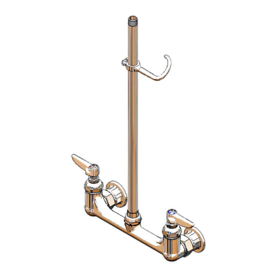 Product image #1 for T&S Brass B-0133-09 EasyInstall 8-Inch Wall Mount Pre-Rinse Mixing Faucet with 18-Inch Riser