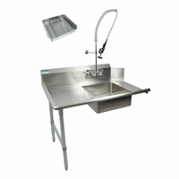 72-Inch Straight Left-to-Right Soiled Dish Table with Pre-Rinse Sink and Faucet