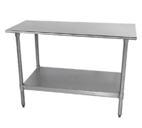 Advance Tabco Special Value Series 96-Inch x 18-Inch Flat Top Stainless Steel Work Table with Adjustable Undershelf