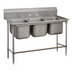 Thumbnail image #1 for Advance Tabco Regaline 3-Compartment Stainless Steel Sink with Legs, 20 x 20 x 14 Inch Compartments