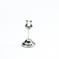 American Metalcraft Chrome Harp Weighted Number Stand with Round Stainless Steel Base, 4 Inch