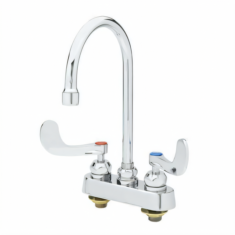 Product image #1 for T&S Brass B-1141-04-CR 4-Inch Centers Workboard Mixing Faucet with 5-3/4-Inch Swivel Gooseneck