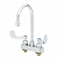 T&S Brass B-1141-04-CR 4-Inch Centers Workboard Mixing Faucet with 5-3/4-Inch Swivel Gooseneck