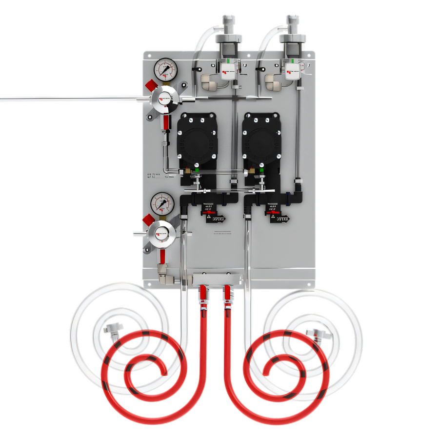 Product image #1 for Micro Matic Premium+ Secondary Regulator Panel for 2 Products with Pro-Max Beer Pumps and 3/8-Inch Hoses