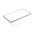Thumbnail image #1 for American Metalcraft Endurance MRCW13 Rectangular Melamine Serving Bowl, 82 oz., White with Black Rim Case of 24