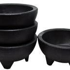 Thumbnail image #1 for Omcan USA 80951 10 oz Black Polypropylene Molcajete Salsa Bowl, 5.1" Diameter x 2.8" Height