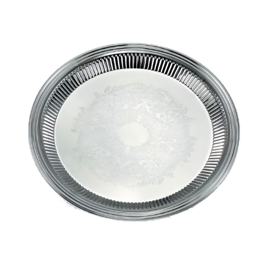 Product image #1 for Esquire 14-Inch Round Fluted Mirror Finish Stainless Steel Serving Tray