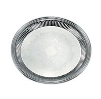 Esquire 14-Inch Round Fluted Mirror Finish Stainless Steel Serving Tray