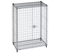 MetroMax Q Stationary Wire Security Cage Shelving Unit, No Intermediate Shelves