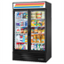 Thumbnail image #1 for True Two-Section Glass Door Merchandiser Refrigerator with Hinged Low-E Glass Doors and 8 Shelves