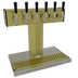 Thumbnail image #1 for Glastender BT-6-PBR Countertop Tee Draft Dispensing Tower, 6 Faucets, Glycol-Cooled, Polished Brass Finish