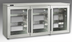 Thumbnail image #1 for Perlick PTR72 72-Inch Three-Section Remote Pass-Thru Back Bar Refrigerator with 6 Hinged Solid Doors, Black Exterior