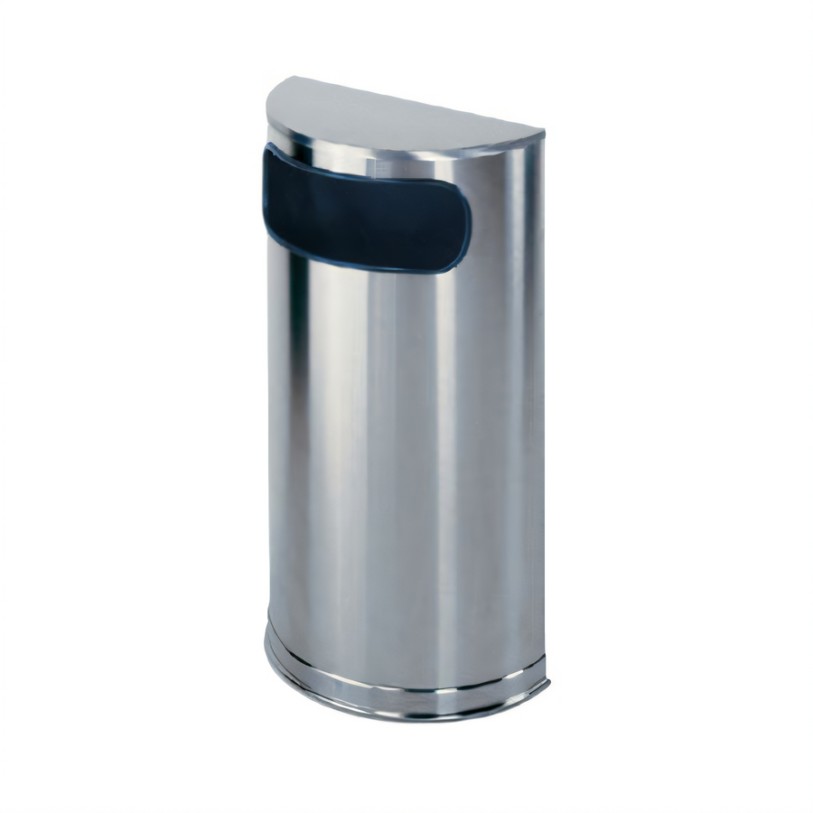Product image #1 for European Series 9-Gallon Half-Round Indoor Stainless Steel Receptacle with Plastic Liner