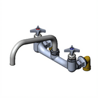T&S Brass Big-Flo Wall-Mount Kettle & Pot Sink Mixing Faucet with 10-Inch Swing Nozzle and 8-Inch Adjustable Centers