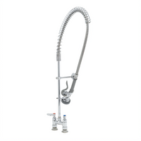 EasyInstall Deck Mount Pre-Rinse Unit with 4-Inch Centers, Spring Action Gooseneck, and 44-Inch Hose