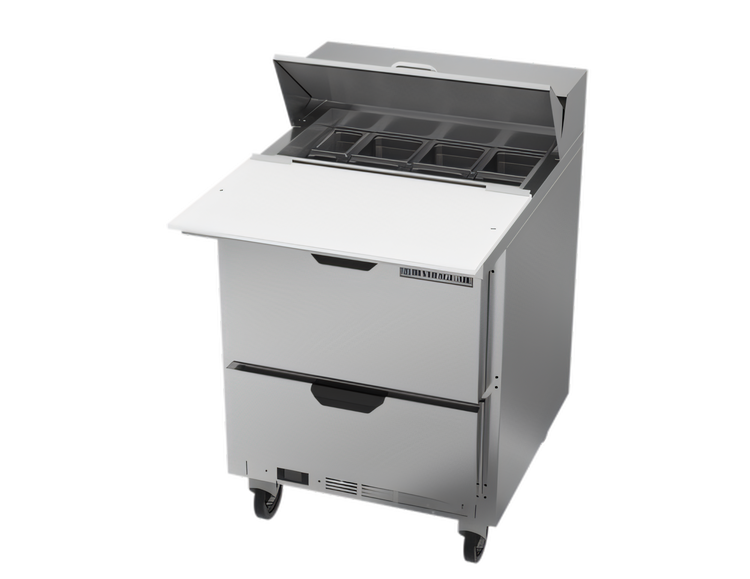 Product image #2 for Beverage-Air SPED27HC-C 27-Inch One-Section Sandwich Prep Table with 2 Drawers and 17-Inch Cutting Board
