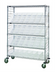 Thumbnail image #1 for Quantum Slanted Shelf Enclosure Cart with Clear Bins, 36 x 18 x 69 Inches, Chrome Plated Finish