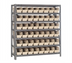 Thumbnail image #1 for Quantum Heavy-Duty Stationary Wire Shelving Unit with 7 Shelves and 48 Bins, 36 x 18 x 39 Inches
