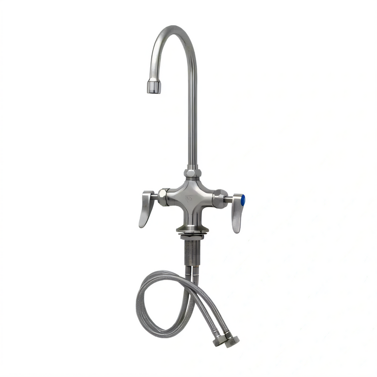 Product image #2 for UltraRinse Single-Hole Deck-Mount Stainless Steel Mixing Faucet with 5 3/4-Inch Gooseneck Spout