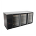 Thumbnail image #1 for Pro-Line E-Series Three-Section Refrigerated Back Bar Cabinet, 80 Inch, Self-Contained, 3 Glass Doors