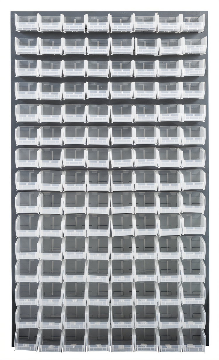 Product image #1 for Wall-Mounted Louvered Panel Starter Unit with 120 Clear Bins