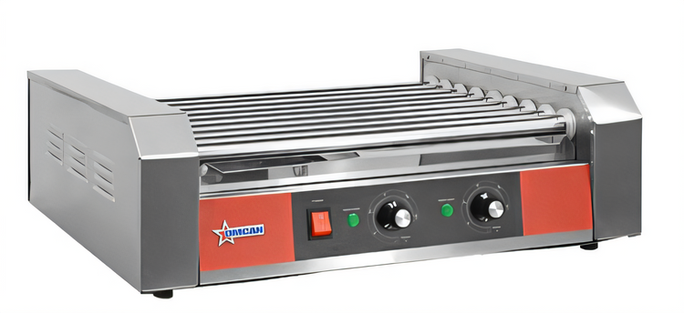 Product image #1 for Omcan 9-Roller 2-Zone Countertop Electric Hot Dog Roller Grill