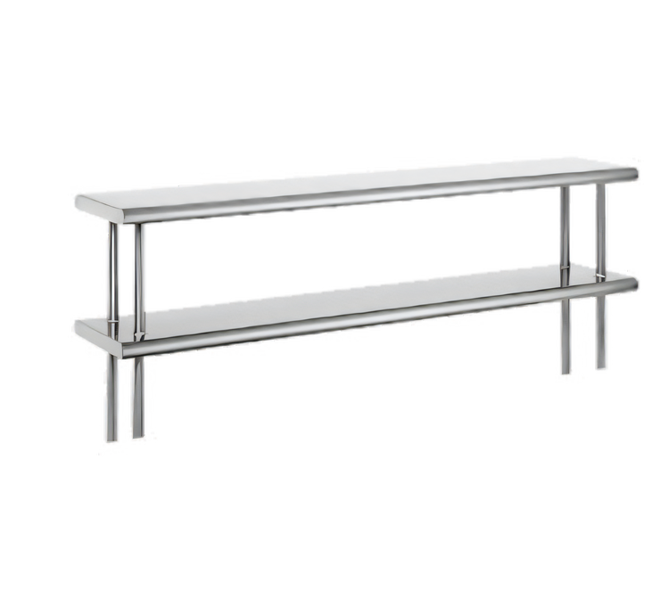 Product image #1 for Advance Tabco Table-Mounted Double Deck Work Table Overshelf, 72"W x 12"D, 18-Gauge 430 Stainless Steel
