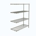 Thumbnail image #1 for Metro Super Erecta AN356C 48"W x 18"D x 63"H Chrome-Plated Wire Shelving Add-On Unit with 4 Shelves