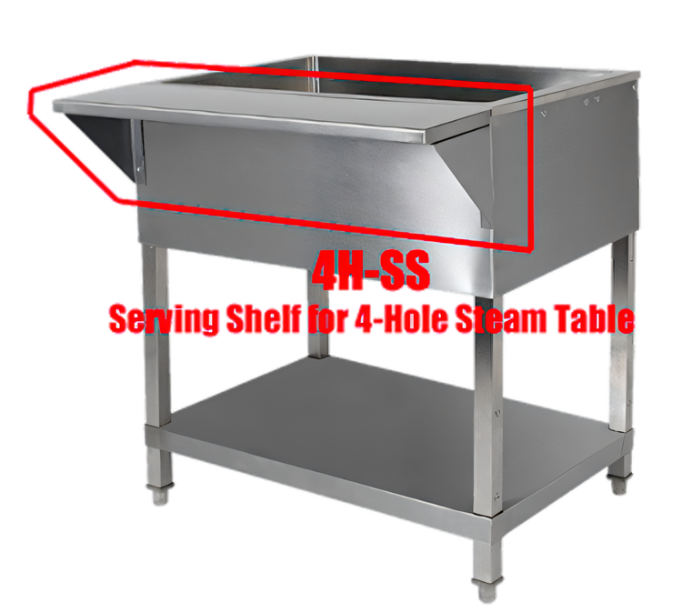 Product image #1 for Klinger's Trading 62-3/4" x 8" Stainless Steel Serving Shelf for SW-4H-120 Sealed Well Electric Table