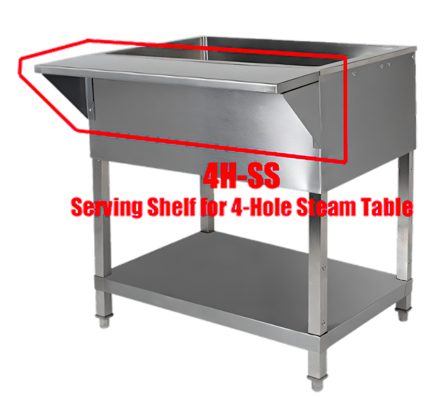 Product image #1 for Klinger's Trading 62-3/4" x 8" Stainless Steel Serving Shelf for SW-4H-120 Sealed Well Electric Table
