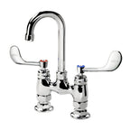 Thumbnail image #1 for Krowne 15-425L-W-E2 4-Inch Center Raised Deck Mount Manual Faucet with 3-1/2-Inch Gooseneck Spout, VR Wristblade Handles and Ceramic Valves