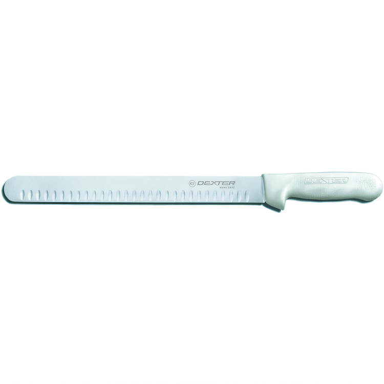 Product image #1 for Sani-Safe 12-Inch Roast Slicer Carving Knife with Stain-Free High-Carbon Steel Blade and White Polypropylene Handle