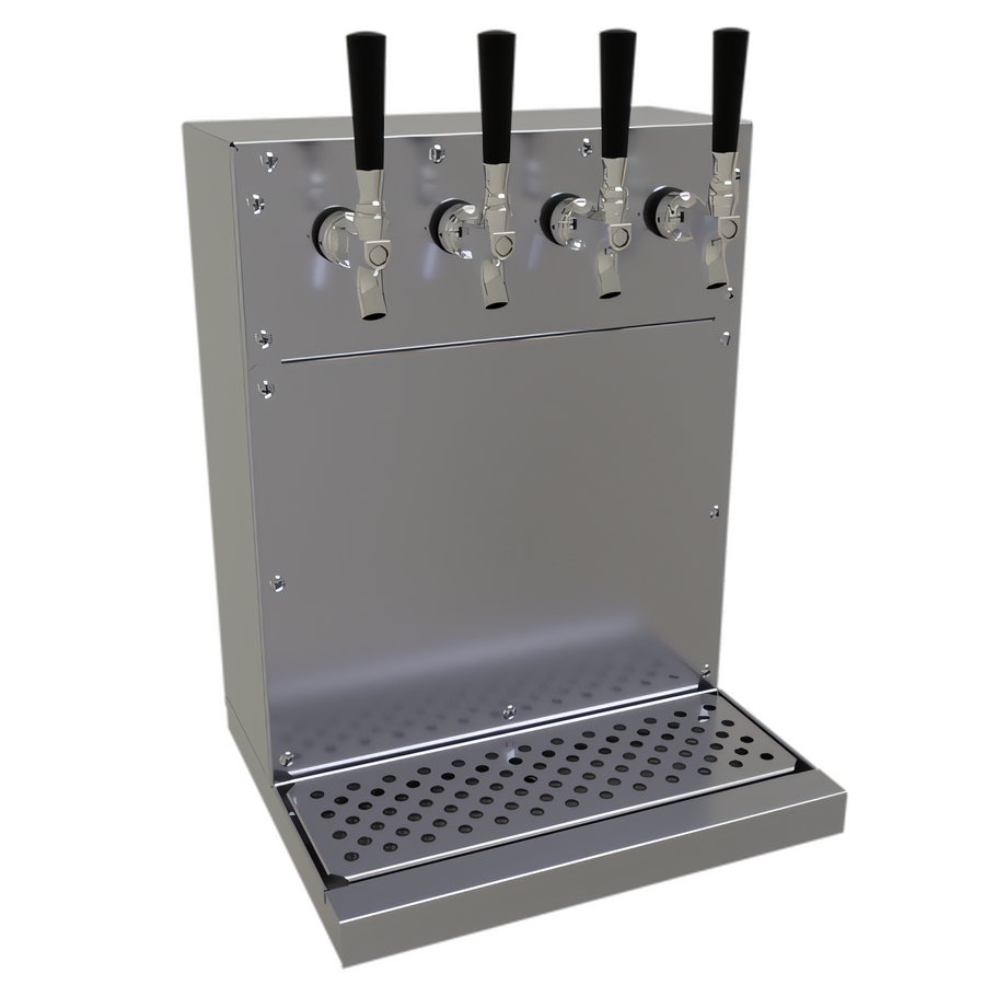 Product image #1 for Glastender 4-Faucet Wall-Mount Air-Cooled Draft Dispensing Tower, Stainless Steel