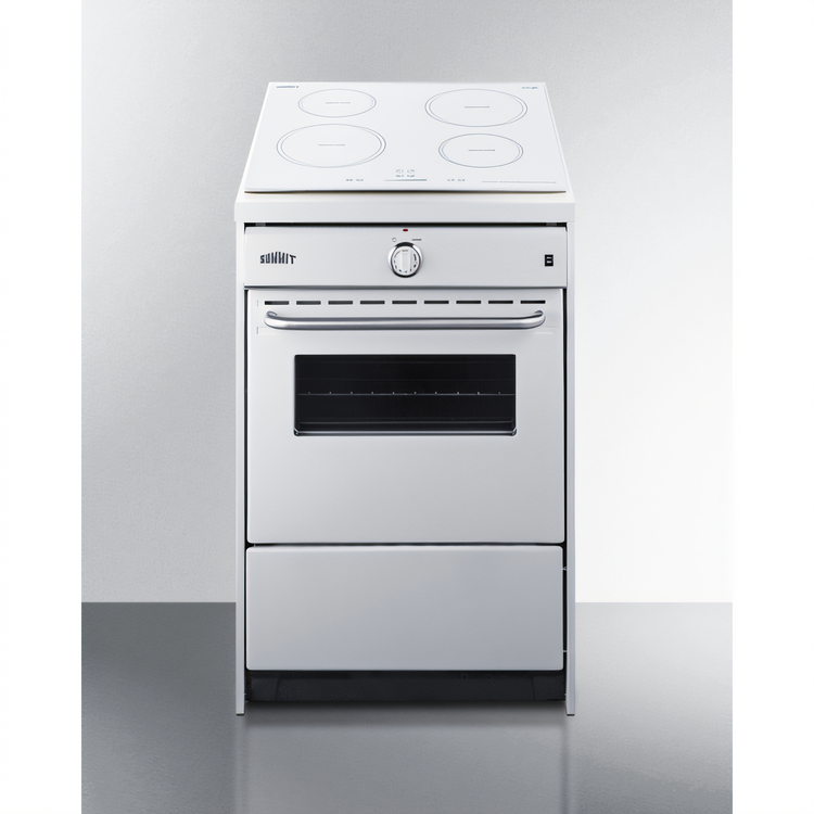 Product image #1 for Summit Commercial 24-Inch 4-Burner Induction Smooth-Top Range with 2.92 Cu. Ft. Oven, White